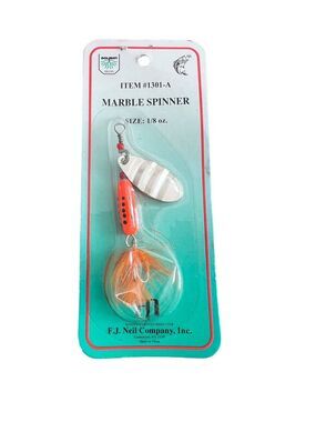 Dolphin Marble Spinner Sz. 1/8 oz on Original Backing #1301-A NOS Fishing Lure
